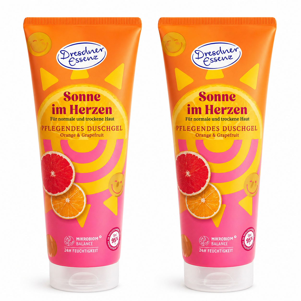 2x250 ml Dresdner Essenz „Sonne im Herzen“ Pflegendes Duschgel – Orange & Grapefruit