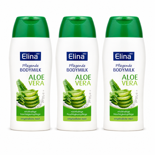 Elina Med-Bodymilk Aloe Vera – Feuchtigkeitspflege für empfindliche Haut (3 Pack)