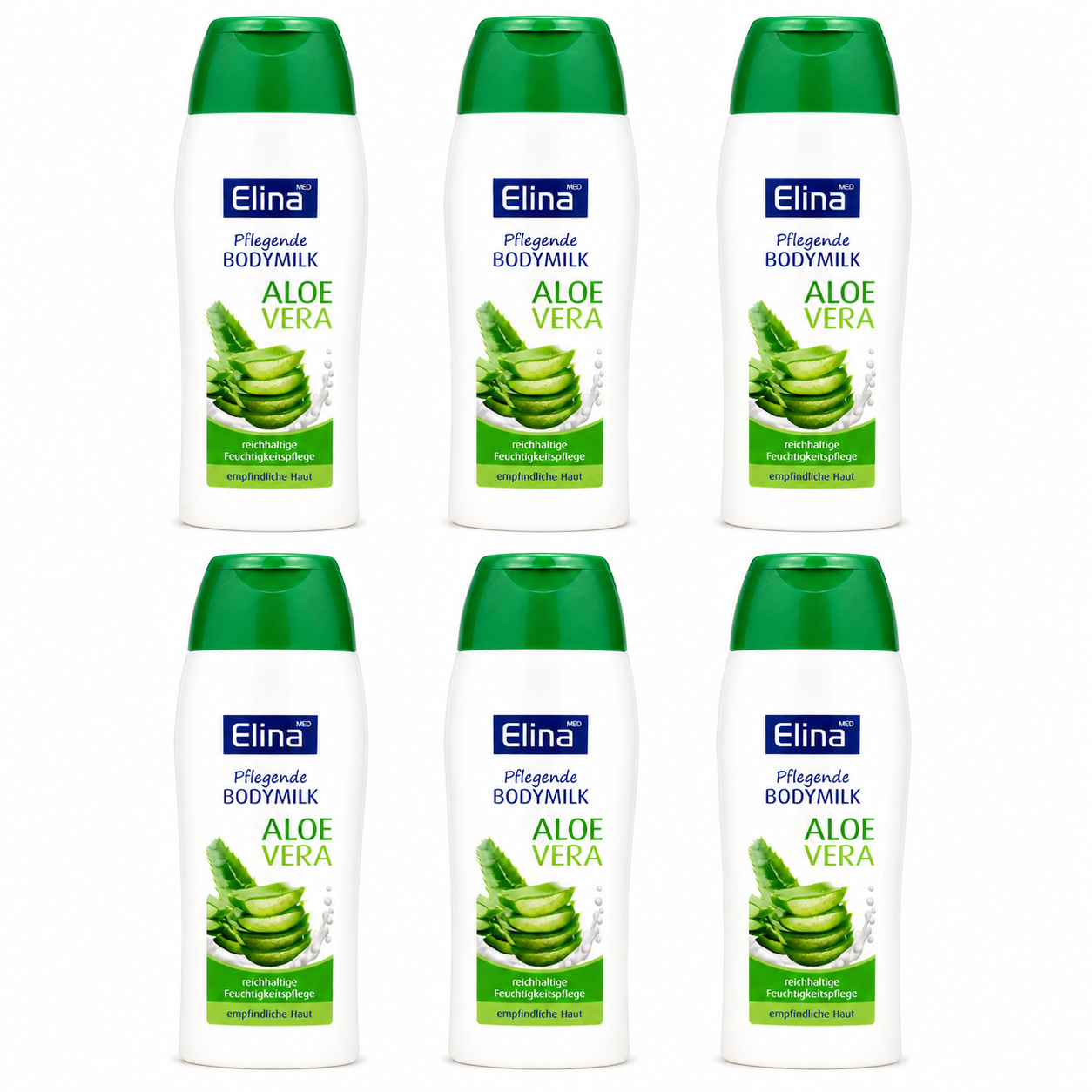 Elina Med-Bodymilk Aloe Vera – Feuchtigkeitspflege für empfindliche Haut (6 Pack)
