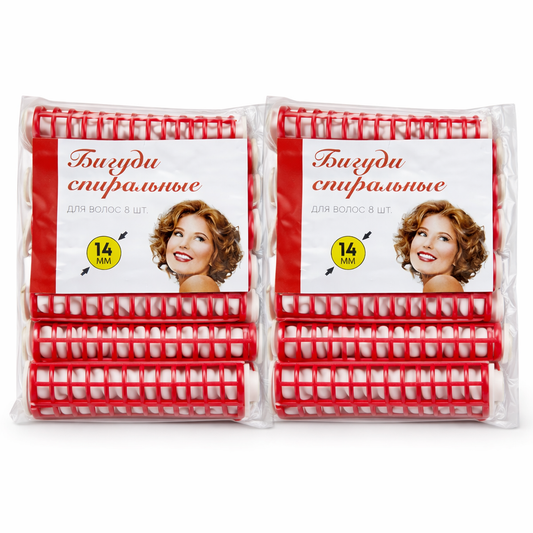 Spiral-Lockenwickler Set – 2 Packungen (je 8 Stück) – Ø 14 mm