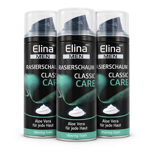 Elina MEN Classic Care Rasierschaum – 3er Set (3 x 200 ml)