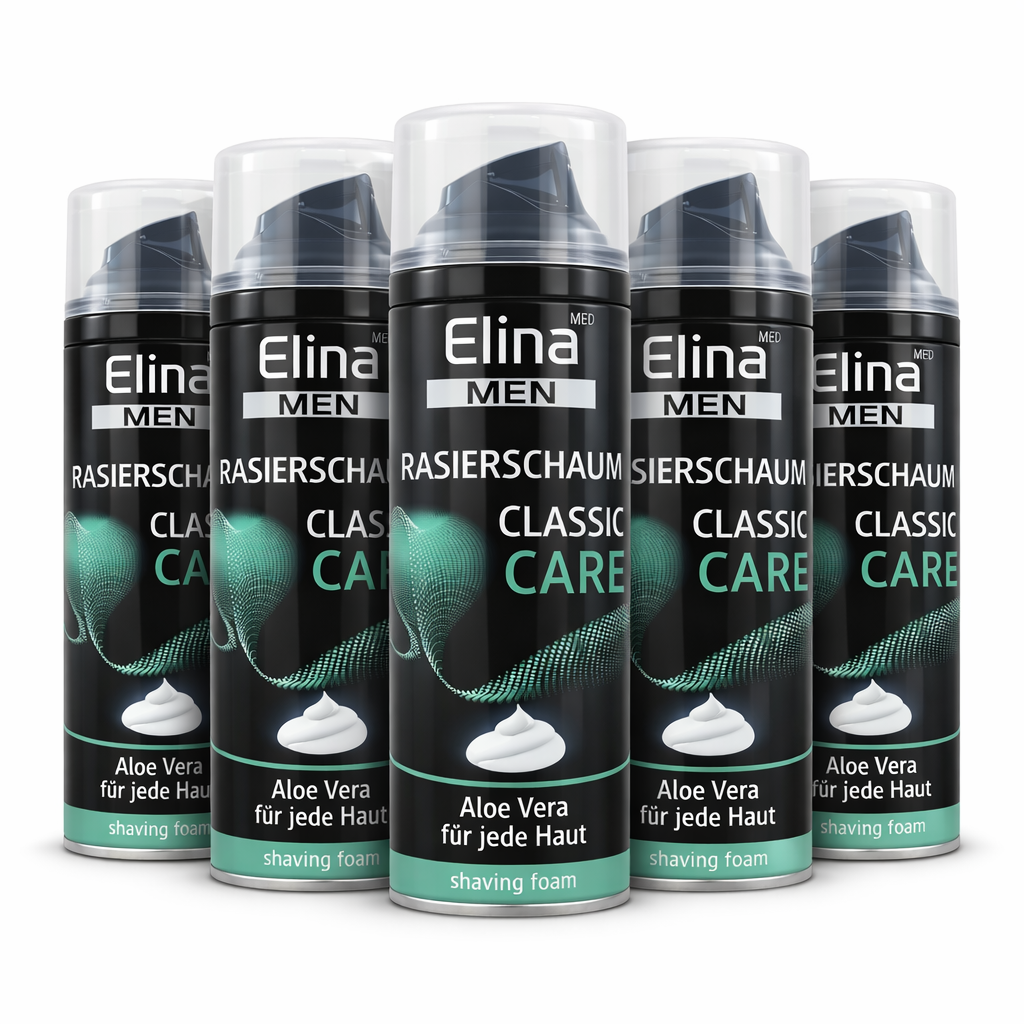 Elina MEN Classic Care Rasierschaum – 5er Set (5 x 200 ml)