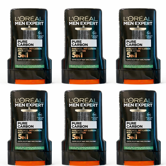 6x 250 ml L'Oreal Men Expert Dusch Carbon Clean