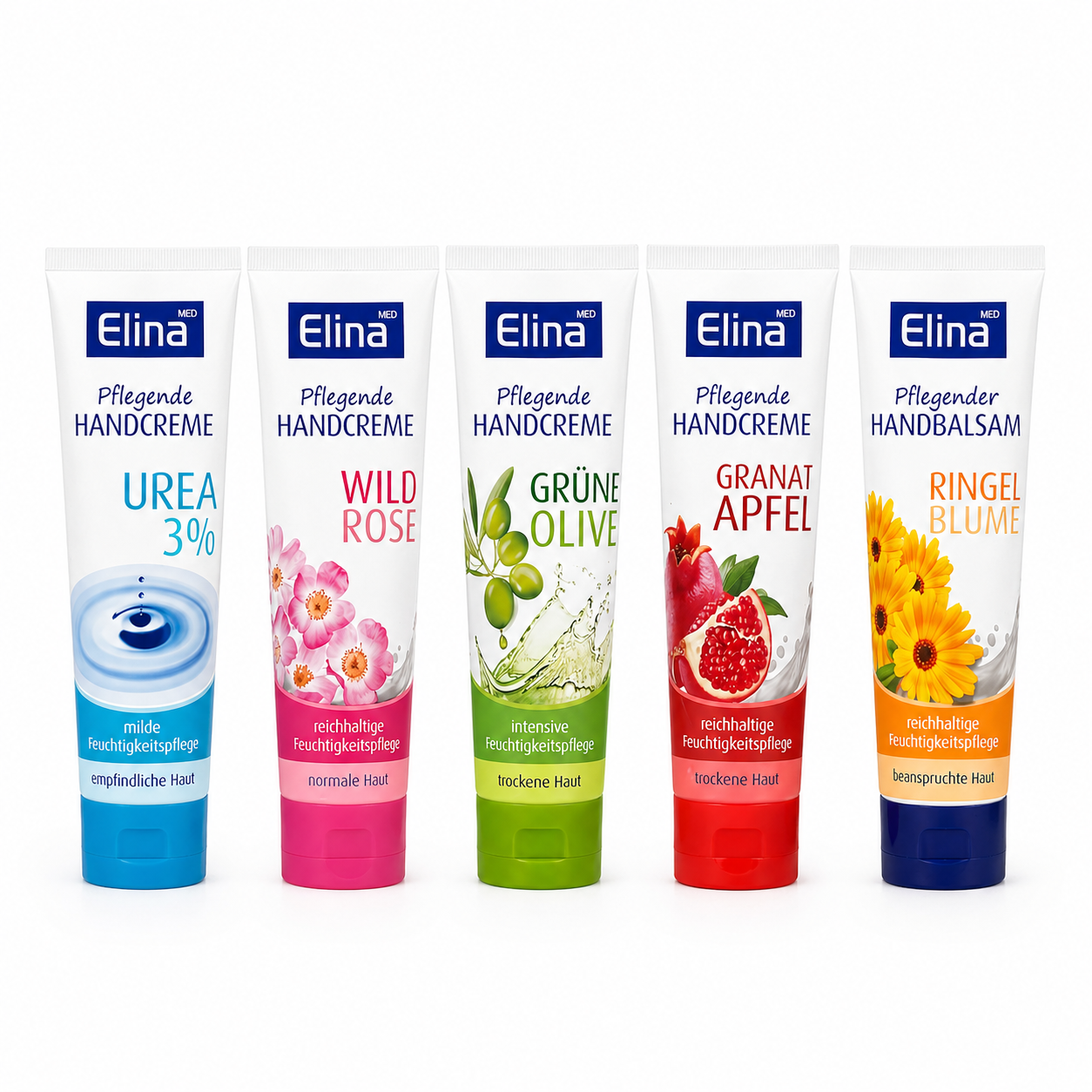 Elina Med Pflegende Handcreme / Handbalsam – 5 Sorten im Set