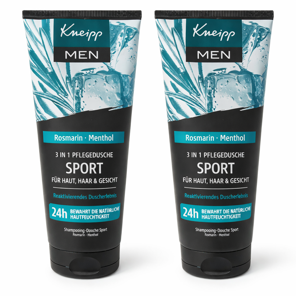 2x200 ml Kneipp MEN 3-in-1 Pflegedusche Sport – Rosmarin & Menthol