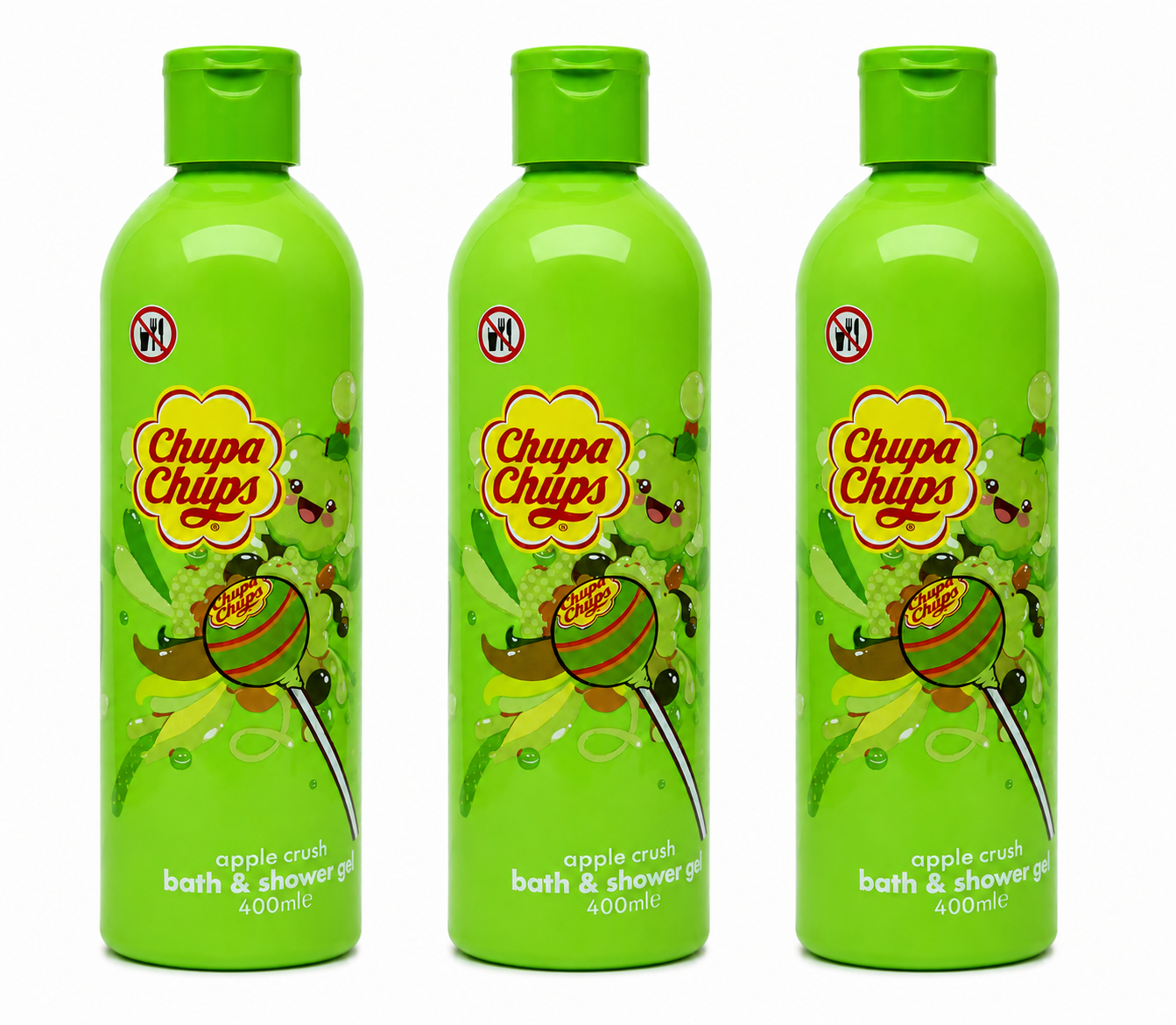 Chupa Chups Apple Crush Bath & Shower Gel – 400 ml (3 Pack)