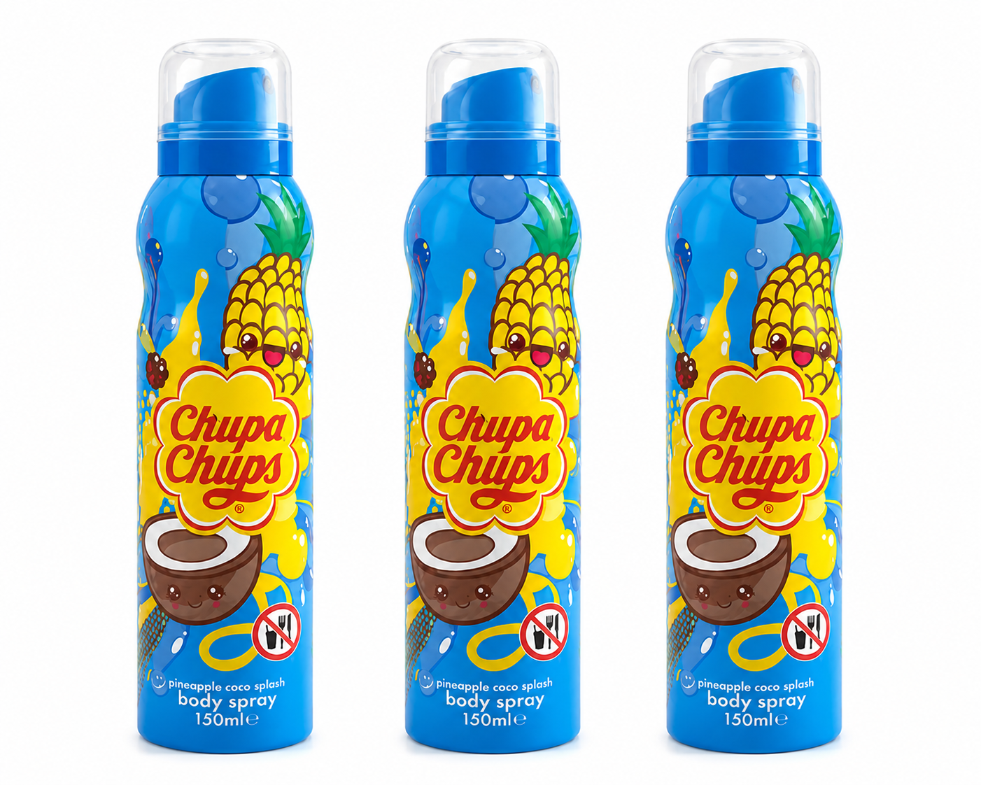 Chupa Chups Body Spray Pineapple Coco Splash 150 ml (3 Pack)