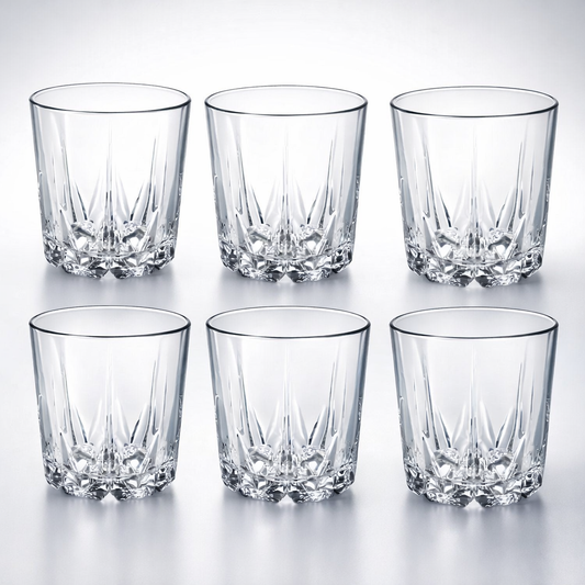 6 St. Schnapsgläser 50 ml – Klare Vodkagläser mit geschliffenem Design