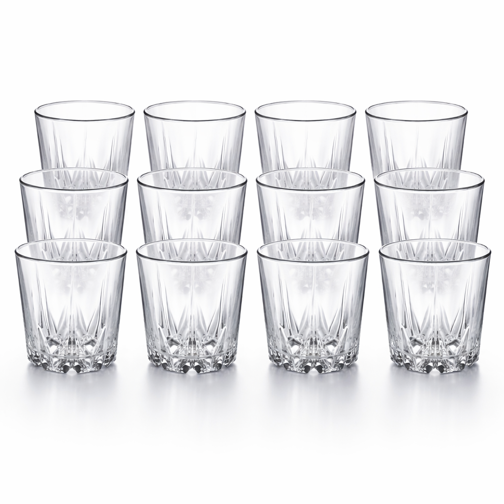 12 st. Schnapsgläser 50 ml – Klare Vodkagläser mit geschliffenem Design