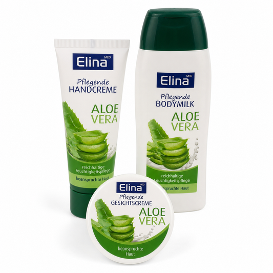 Elina med Aloe Vera Pflegeset – Handcreme, Bodymilk & Gesichtscreme