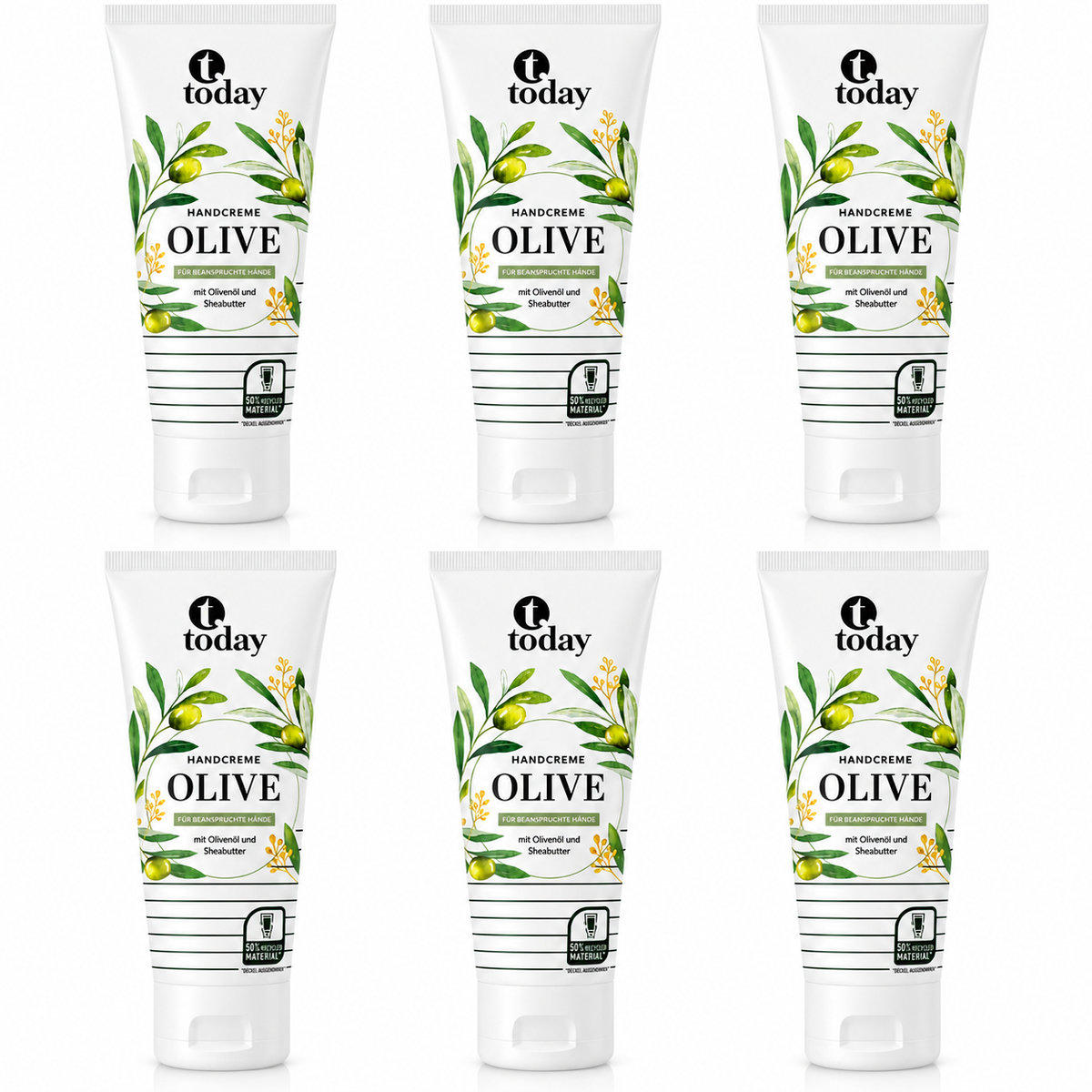 today Handcreme Olive Pflegecreme – 125 ml (6 Pack)