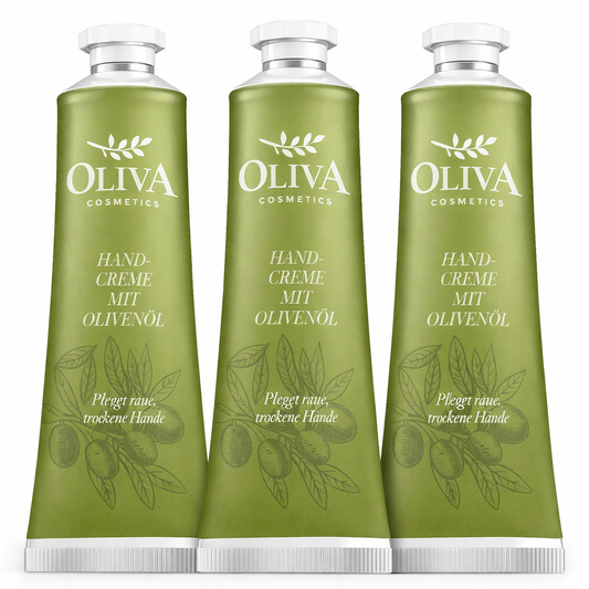 Oliva cosmetics Handcreme mit Olivenöl, 3x30 ml
