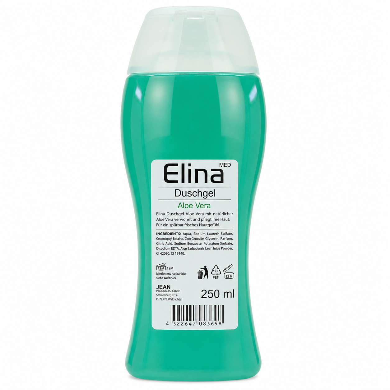 Elina Med Duschgel Aloe Vera 250 ml – Feuchtigkeitsspendende Hautpflege mit Aloe Vera