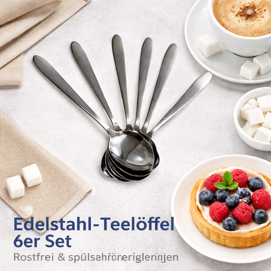 Teelöffel Löffel, 6-teiliges Stahlbesteck
