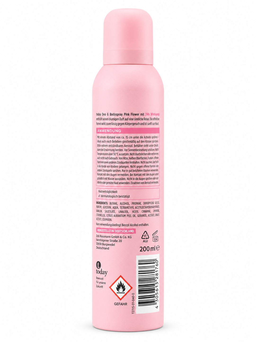 today Deo & Bodyspray Pink Flower – 200 ml (3 Pack)
