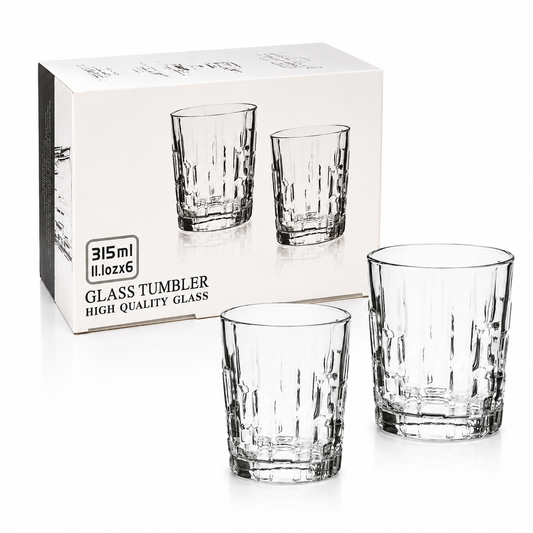 Set aus 6 Gläsern, Trinkgla6er Set Whiskygläser 315 ml – Hochwertige Trinkgläser