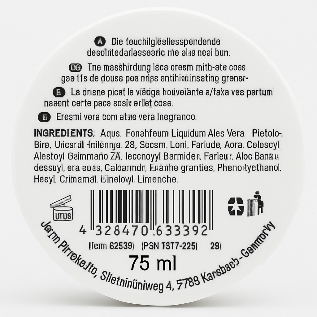 6 x 75 ml Elina Aloe Vera Gesichtscreme in der Dose