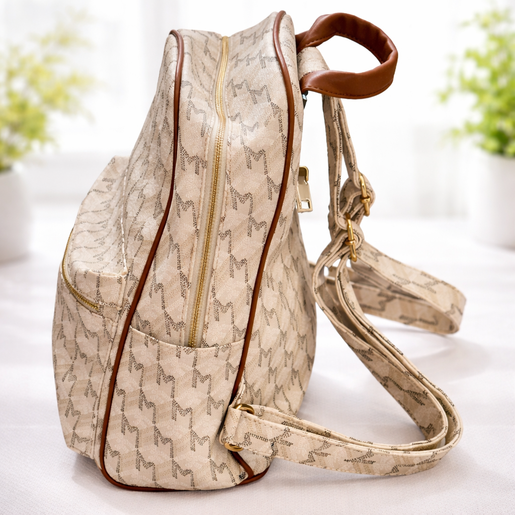 DAMEN City-RUCKSACK Schulter-Tasche Backpack Canvas Optik Reise Bag