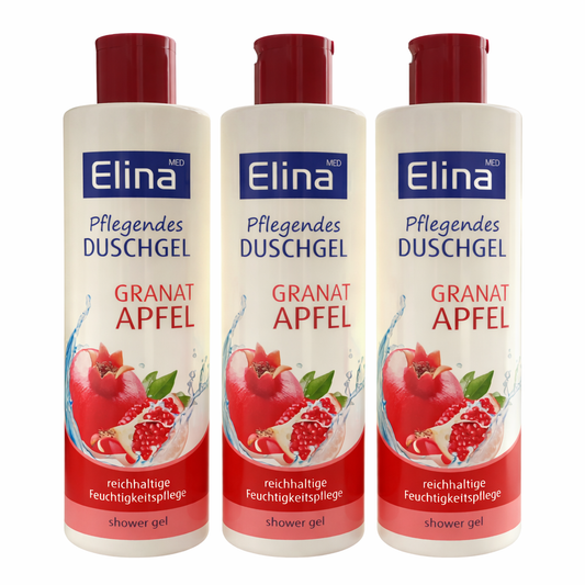 3x250 ml Elina Pflegendes Duschgel Granat Apfel