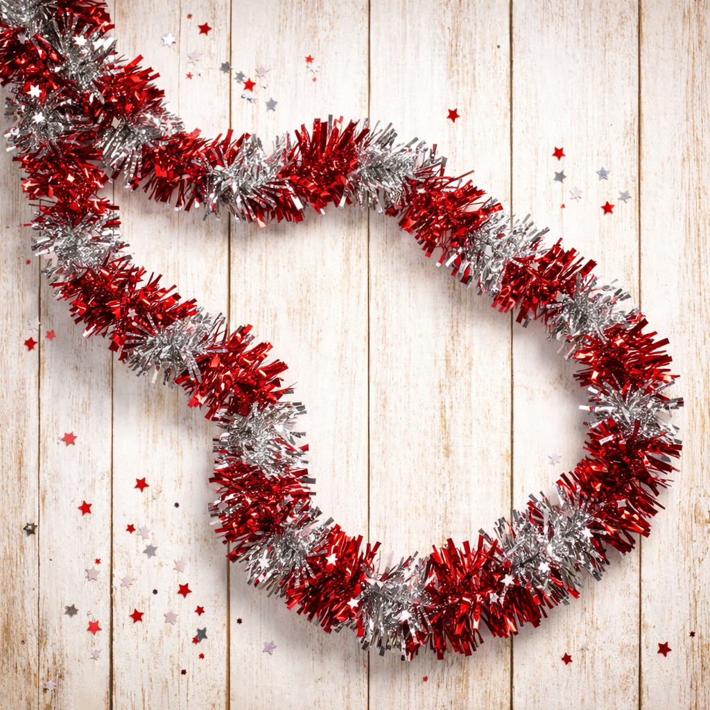 Weihnachtsgirlande Kunststoff 190 cm Tannenbaum-Lametta