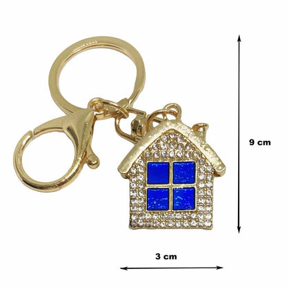 Schlüsselanhänger mit Strasssteinen "Häuschen"