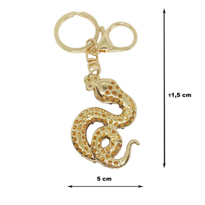 Schlüsselanhänger mit Strasssteinen "Schlange" Symbol des Jahres 2025