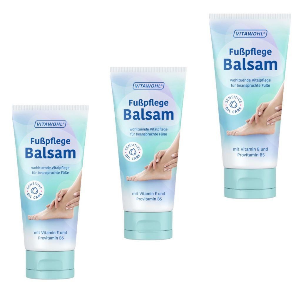 3x100ml VITAWOHL Fußpflege Balsam