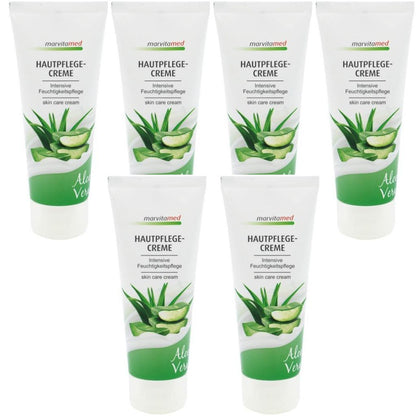6x75 ml Marvita med Hautpflege-Creme Tube Aloe Vera