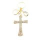 Schlüsselanhänger mit Strasssteinen "Kreuz"