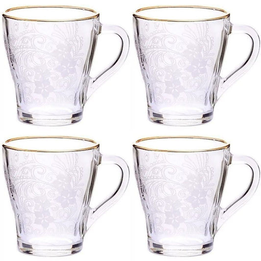 4 Stk. x 250 ml Tasse Teestube "Phlox" Glastasse Becher