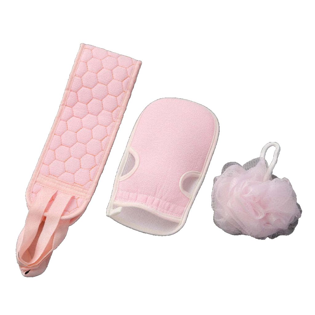 3 Tl. Badeset Badeschwamm Duschschwamm Wellness Badehandschuh Bade-Set