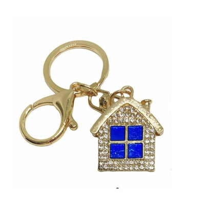 Schlüsselanhänger mit Strasssteinen "Häuschen"
