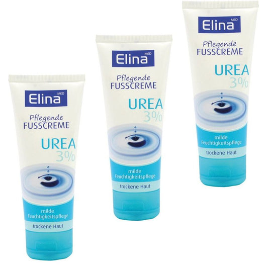 3x75 ml Elina Urea 3% Fusscreme sensitive in Tube