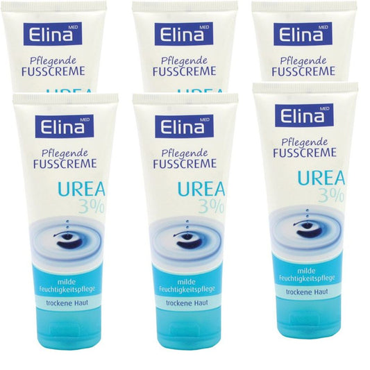 6x75 ml Elina Urea 3% Fusscreme sensitive in Tube