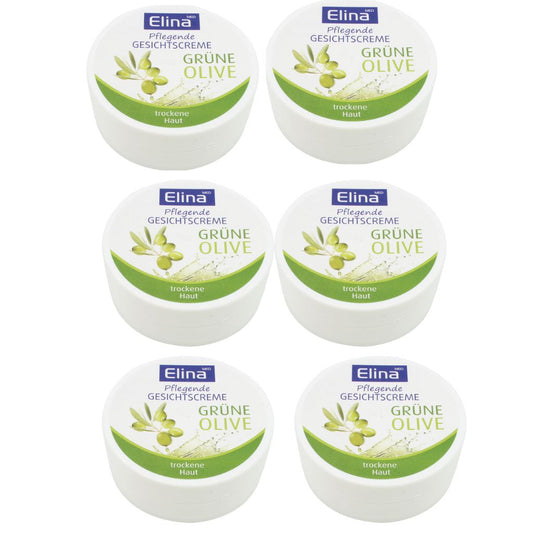 6x 75 ml Elina Olive Gesichtscreme  in Dose Hautcreme