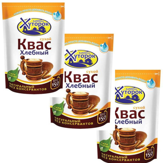 3x150g Malzgetränkkonzentrat Kwas Konzentrat Chlebnij  , trocken