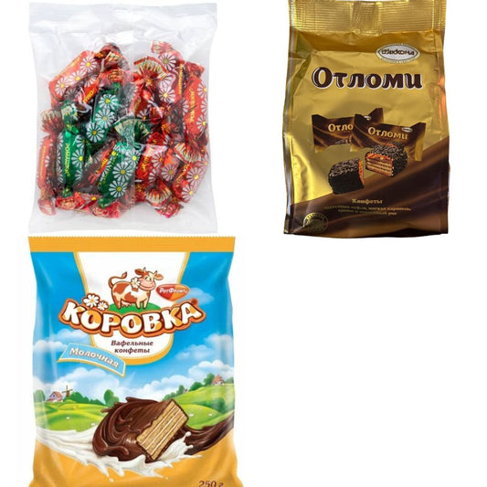 Schokopralinen Set 3 St. Otlomi Waffel,Korowka ,Romaschki