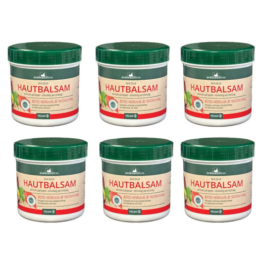 6x250 ml Herbamedicus Rotes Weinlaub & Rosskastanie Creme