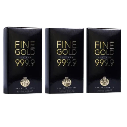 3x15ml Real Time Eau de Toilette Fine Gold for men 999.9