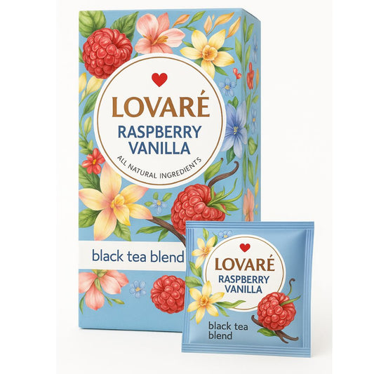 Lovare Tee "Himbeer-Vanille",Schwarz/Beeren,24*2g