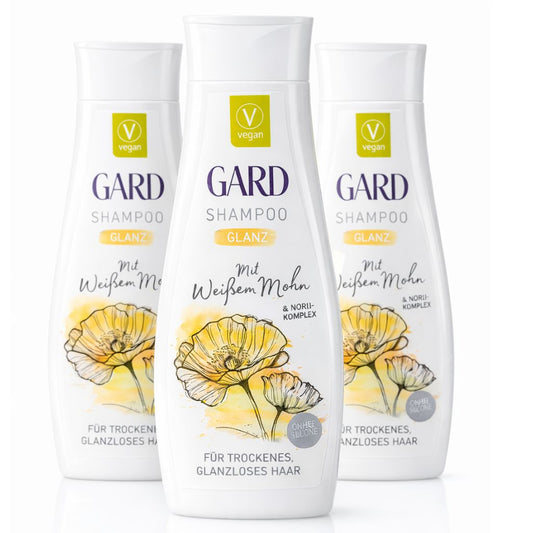 3x 250ml GARD Shampoo Glanz mit Weißem Mohn – Vegan