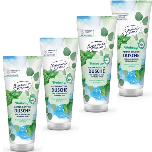 4x 250 ml Dresdner Essenz Aroma-Booster Duschgel Wake up