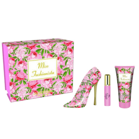Tiverton Miss Fashionista Pink Giftset 100 EDP +bodylotion 100 ml+15 ml+ 100 ml pocket spray
