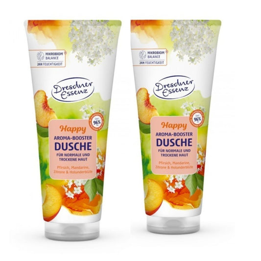 2x 250 ml Dresdner  Essenz Aroma-Booster Duschgel Happy