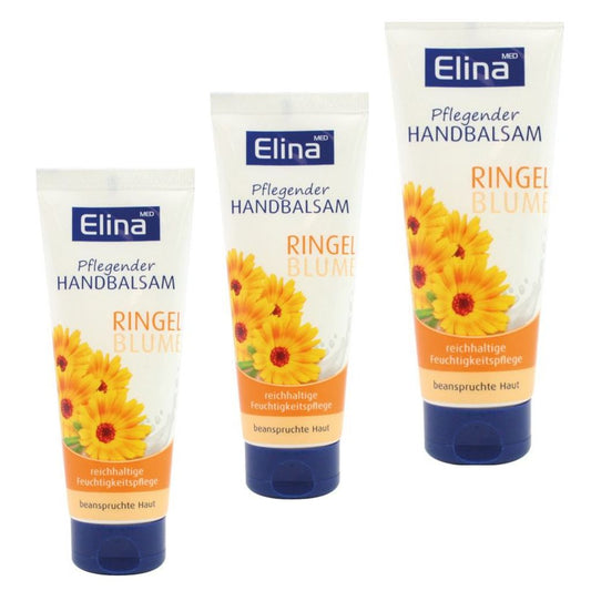 3x 75 ml Creme Elina Handcreme Ringelblume in Tube