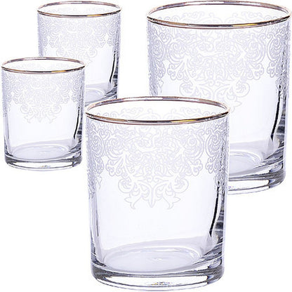 Gläser Set 6 Stück 250 ml „Bojarski“ mit Goldrand – dekorative Trinkgl – Jascana