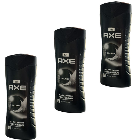 3x 400 ml AXE Duschgel Black 3 in 1