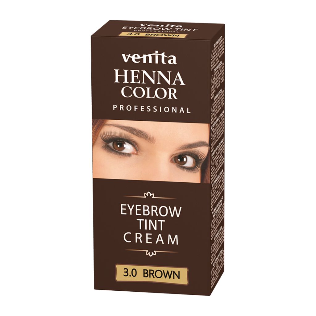 Venita Henna-Farbe für Augenbrauen-Henna Color Professional Ton 3.0, Braun 15 g