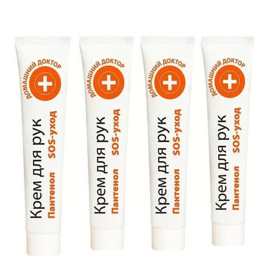 4 St"Domaschnij Doktor" Handcreme Panthenol Sos-Pflege, für extrem trockene Haut