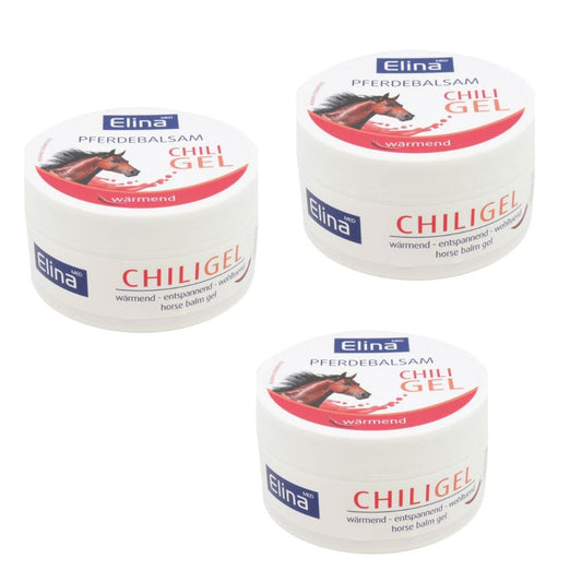 3x150 ml Elina Creme Pferdebalsam Gel Chilli in Dose wärmend